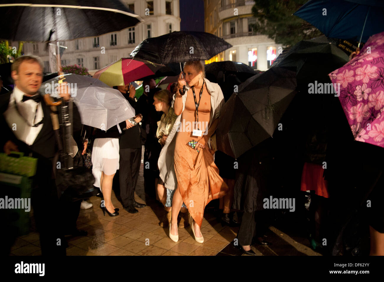 Schlechtes Wetter beim Cannes Filmfestival Stockfoto