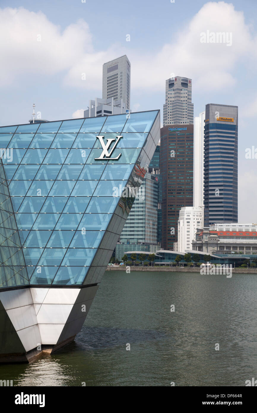 Wolkenkratzer Marina Bay Hotel Area Singapur Asien Blick finanziellen Zentren Geld macht Markt Handel Austausch internationaler build Stockfoto