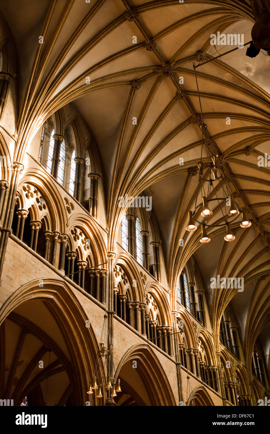 Lincoln Kathedrale Dach Detail, Lincolnshire Stockfoto