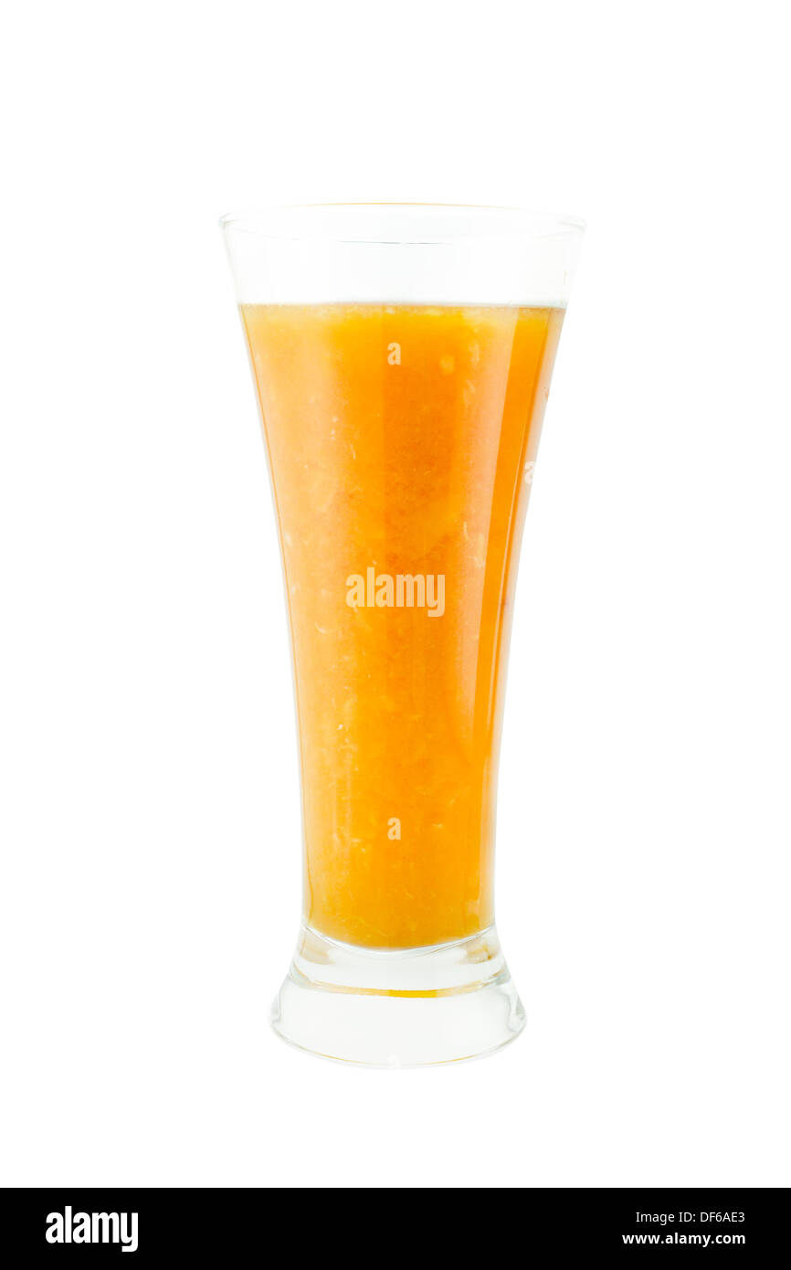 Glas Orangensaft auf weißem Hintergrund (mit Beschneidungspfad Arbeit) Stockfoto