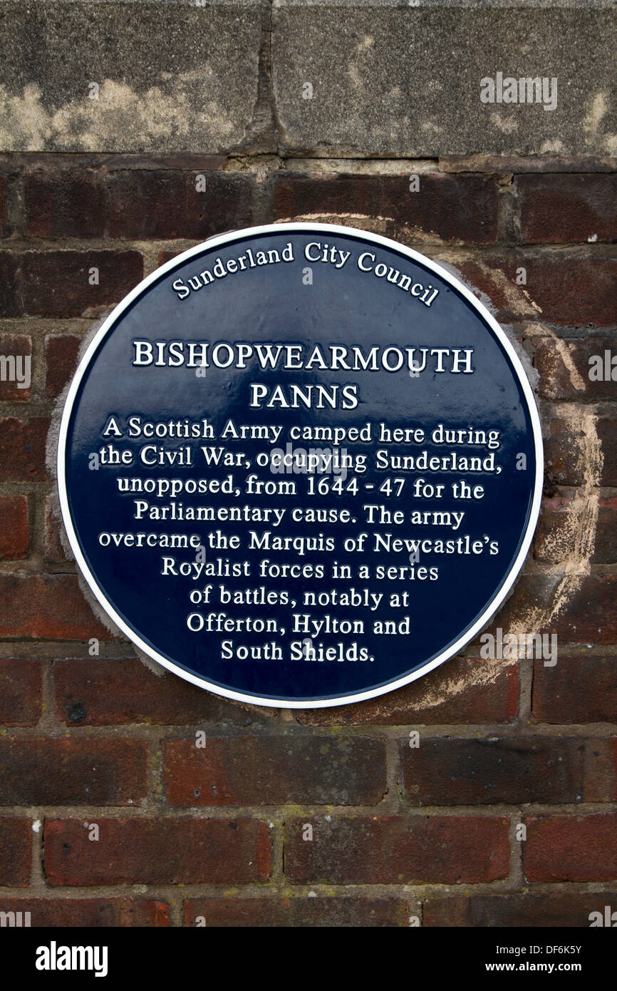 Zeichen für Bishopwearmouth Panns in Sunderland, Nordostengland Stockfoto