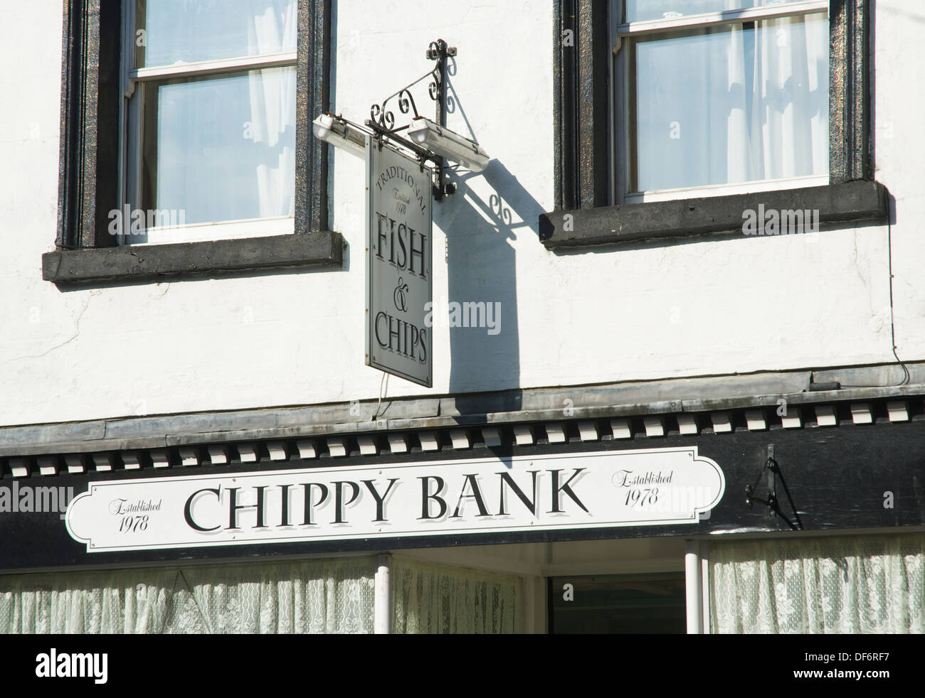 Chippy Bank Fisch & Chip Shop in Ulverston, Cumbria, England UK Stockfoto