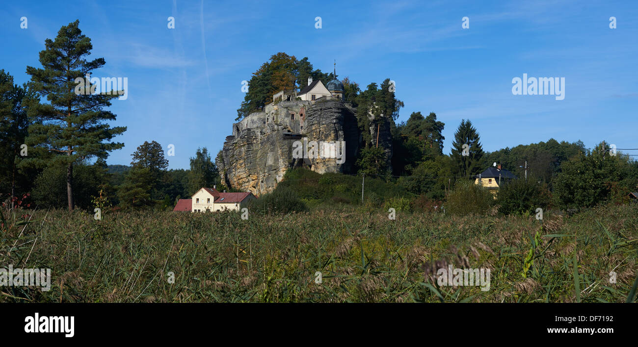 felsigen Burg (Skalni Hrad) Sloup, Novy Bor, Tschechien Stockfoto