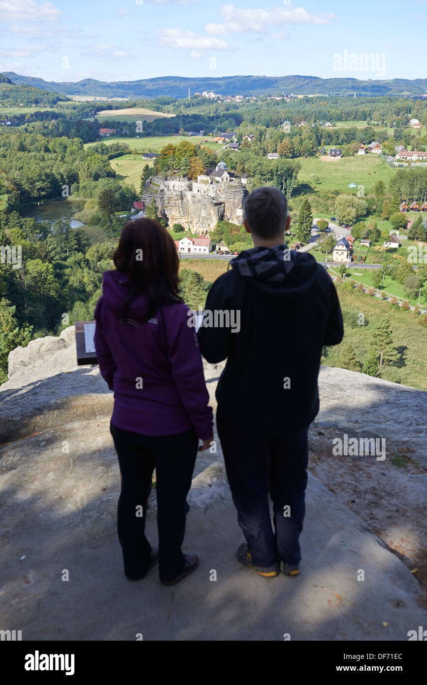 felsigen Burg (Skalni Hrad) Sloup, Novy Bor, Tschechien Stockfoto