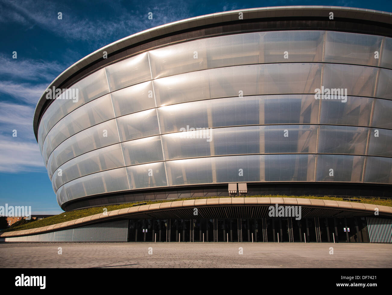 Der kürzlich fertiggestellte SSE Hydro-Konzerthalle am Ufer des Flusses Clyde, Glasgow. Stockfoto