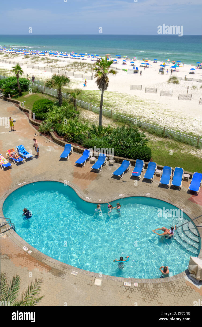 Hotel-Freibad in Pensacola Beach Stockfoto