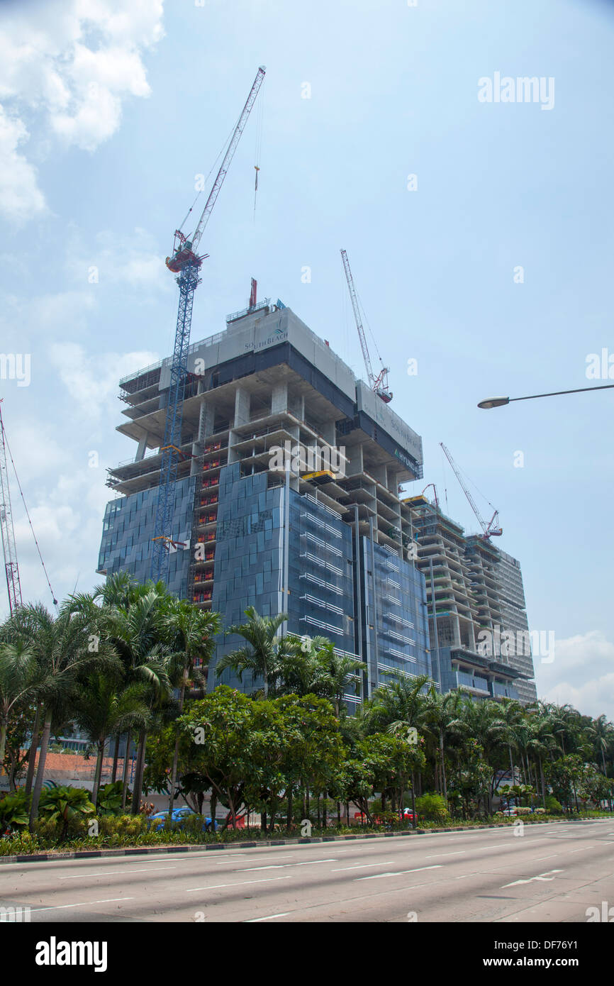Baustelle Gebäude Wolkenkratzer Singapur Stadt Asien Hauptstadt finanzielle Handel Hotel Büros Geldmacht funktioniert Energiearbeit Stockfoto