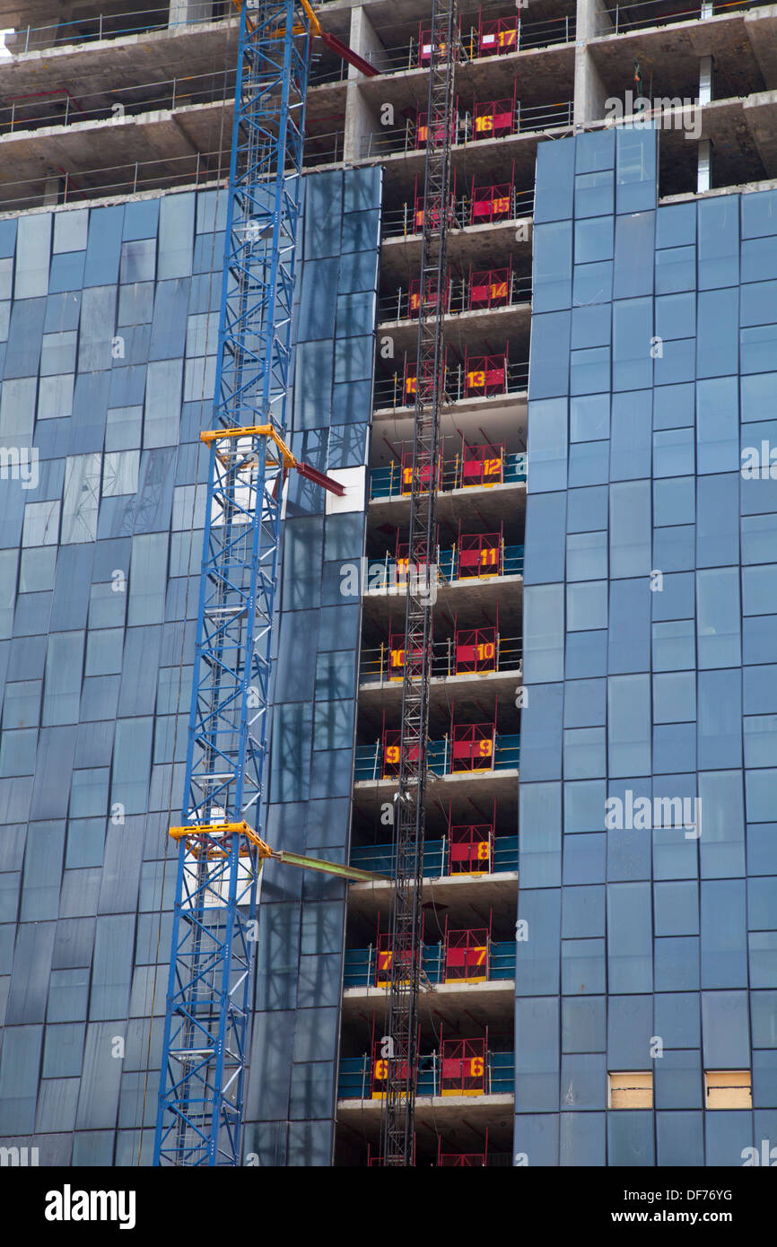 Baustelle Gebäude Wolkenkratzer Singapur Stadt Asien Hauptstadt finanzielle Handel Hotel Büros Geldmacht funktioniert Energiearbeit Stockfoto