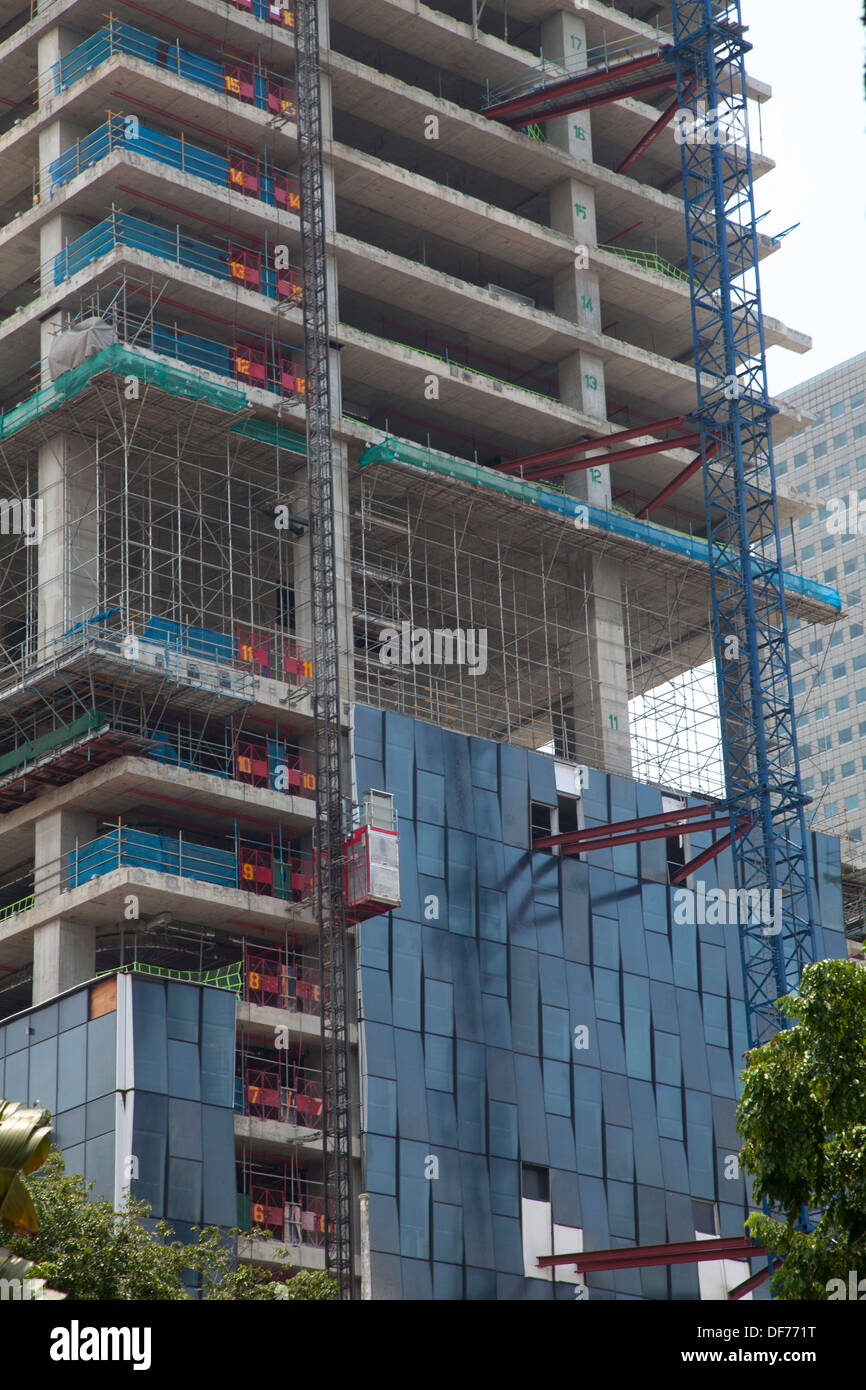 Baustelle Gebäude Wolkenkratzer Singapur Stadt Asien Hauptstadt finanzielle Handel Hotel Büros Geldmacht funktioniert Energiearbeit Stockfoto