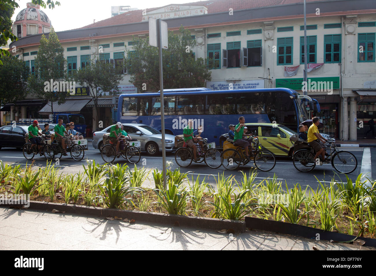 Fahrrad Warenkorb Singapur Asien touristische Anziehung attraktive Fahrt Tour Stadt Spaß Genuss genießen rund um Blick Sehenswürdigkeiten Verkehr bewegen Stockfoto