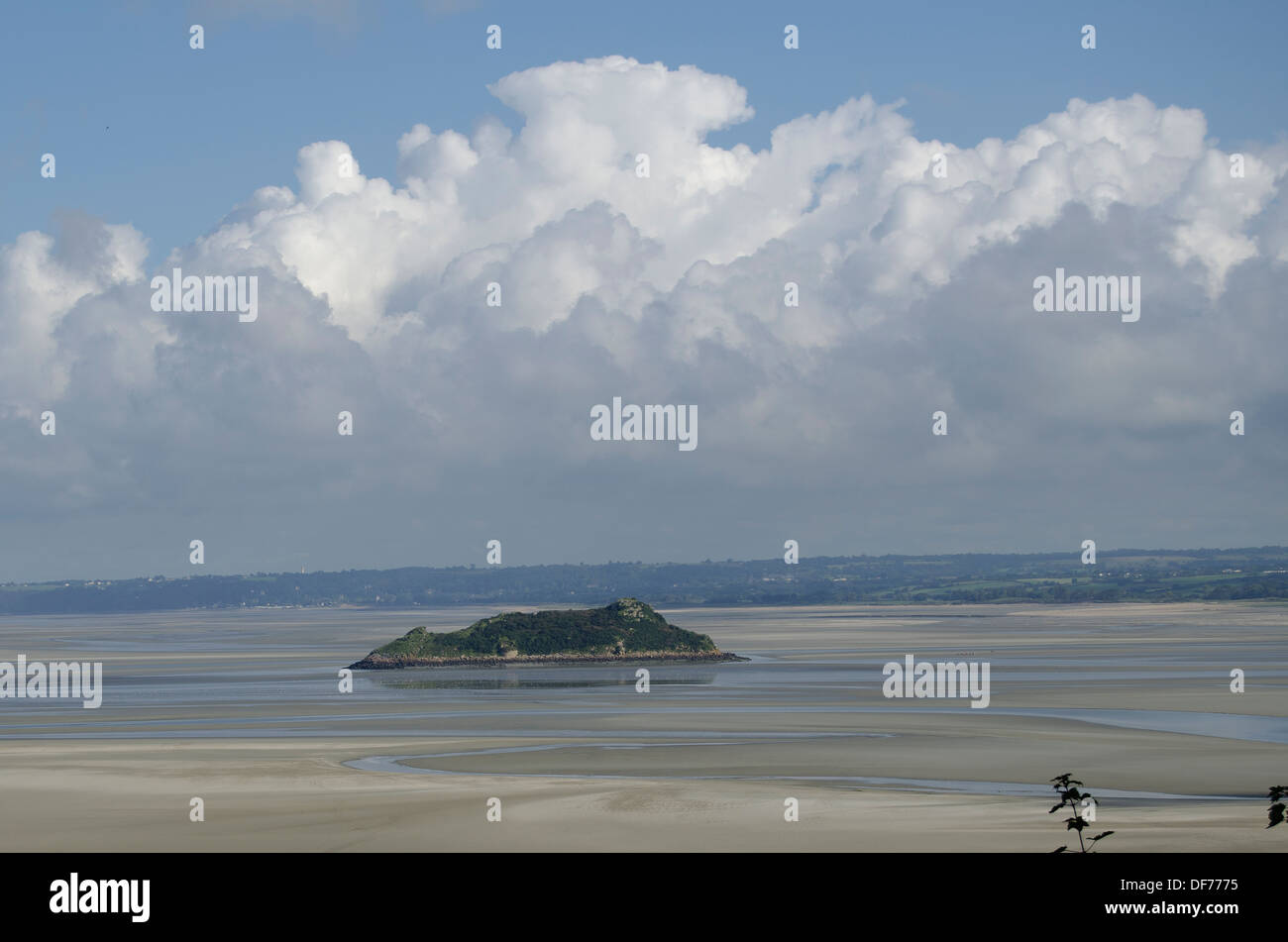 Frankreich, Bretagne, Normandie, Mont-Saint-Michel, Wath Meer nach Flut Stockfoto
