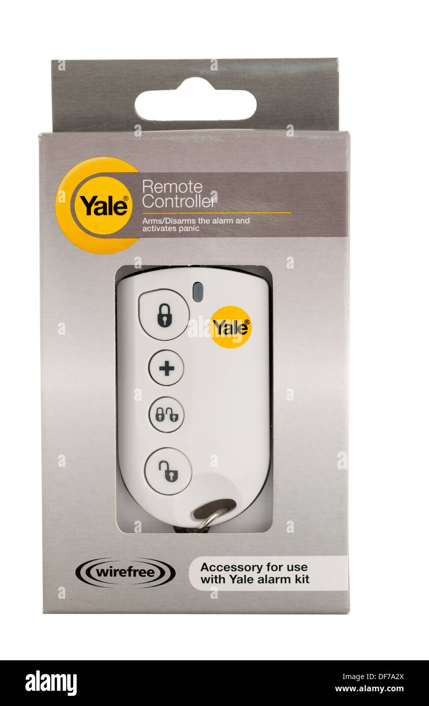 Verpackte Yale Mobil drahtlose Fernbedienung für eine drahtlose Alarmanlage Stockfoto