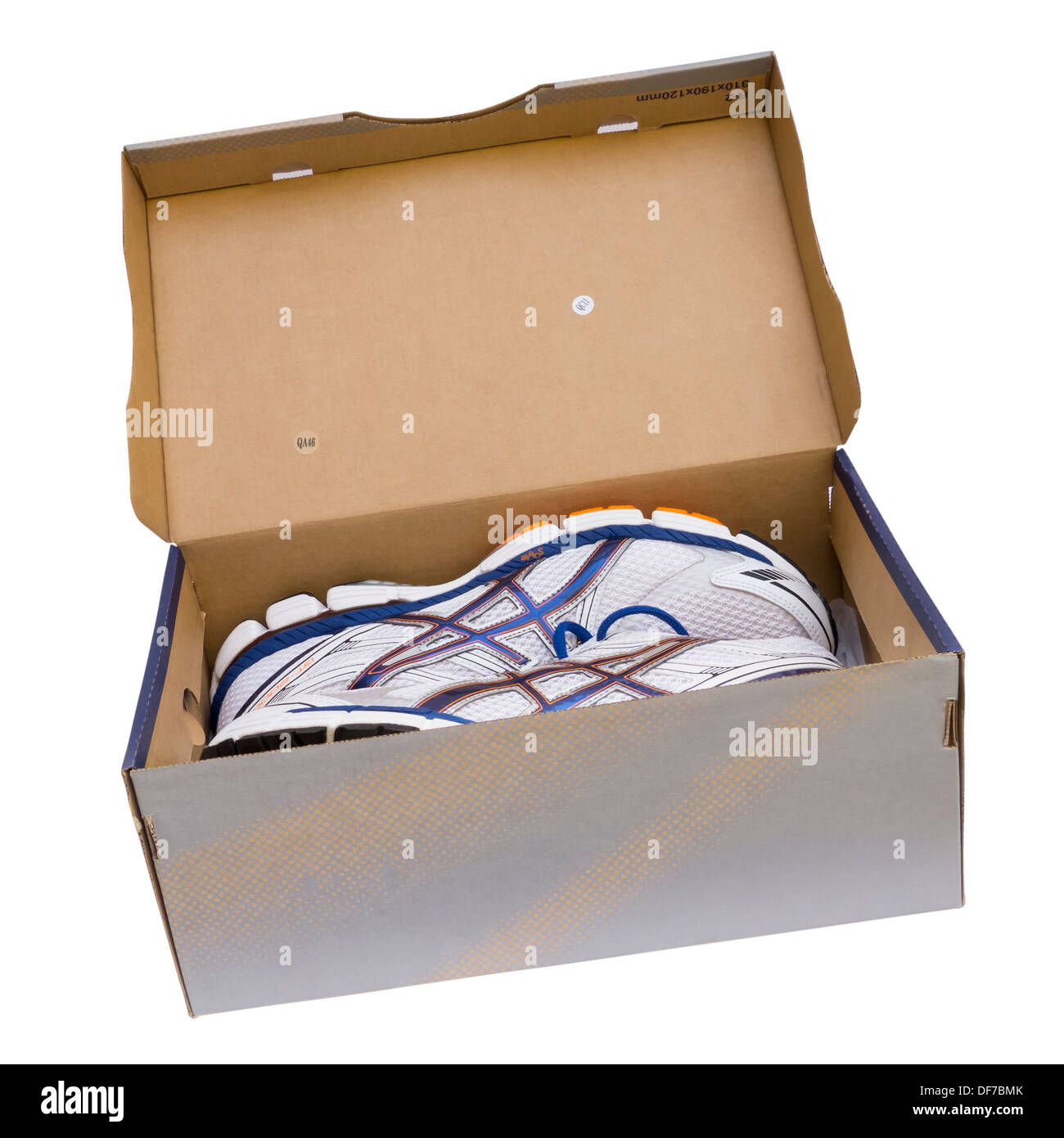 ASICS Schuhe in Box Stockfoto