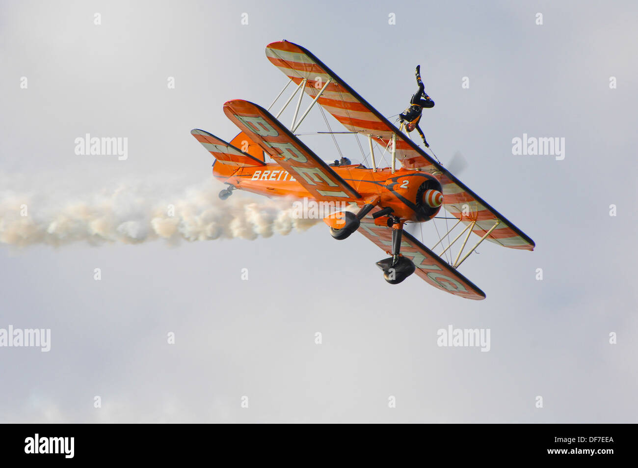 Breitling-Flügel-Wanderer am Unternehmen Flughafen Stockfoto