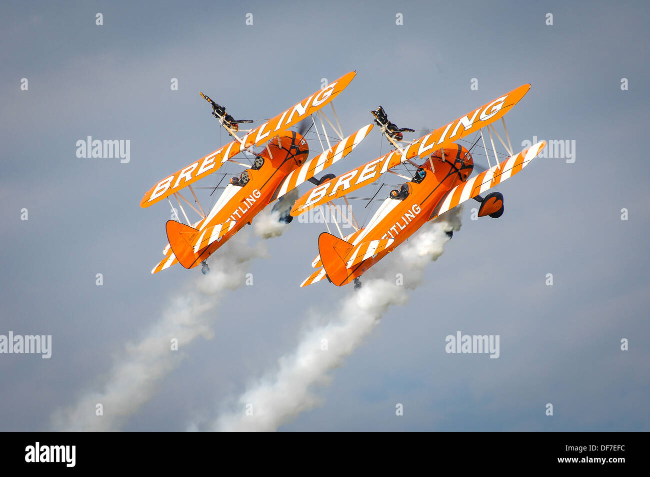 Breitling-Flügel-Wanderer am Unternehmen Flughafen Stockfoto