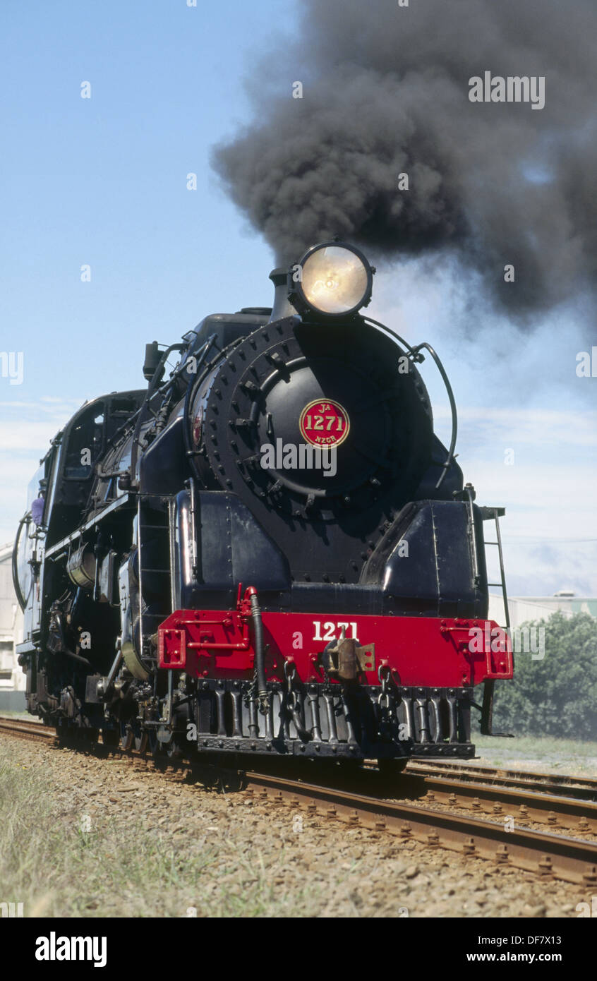 Dampf Lok 1271 auf Exkursion. Neuseeland Stockfoto