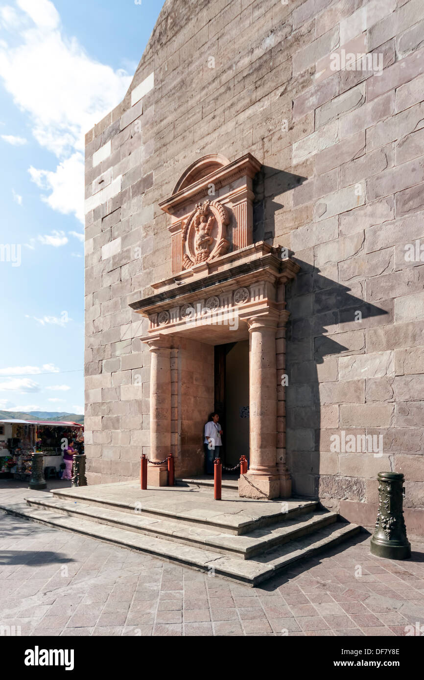 Stein-Sockel der Statue El Pipila. Stockfoto