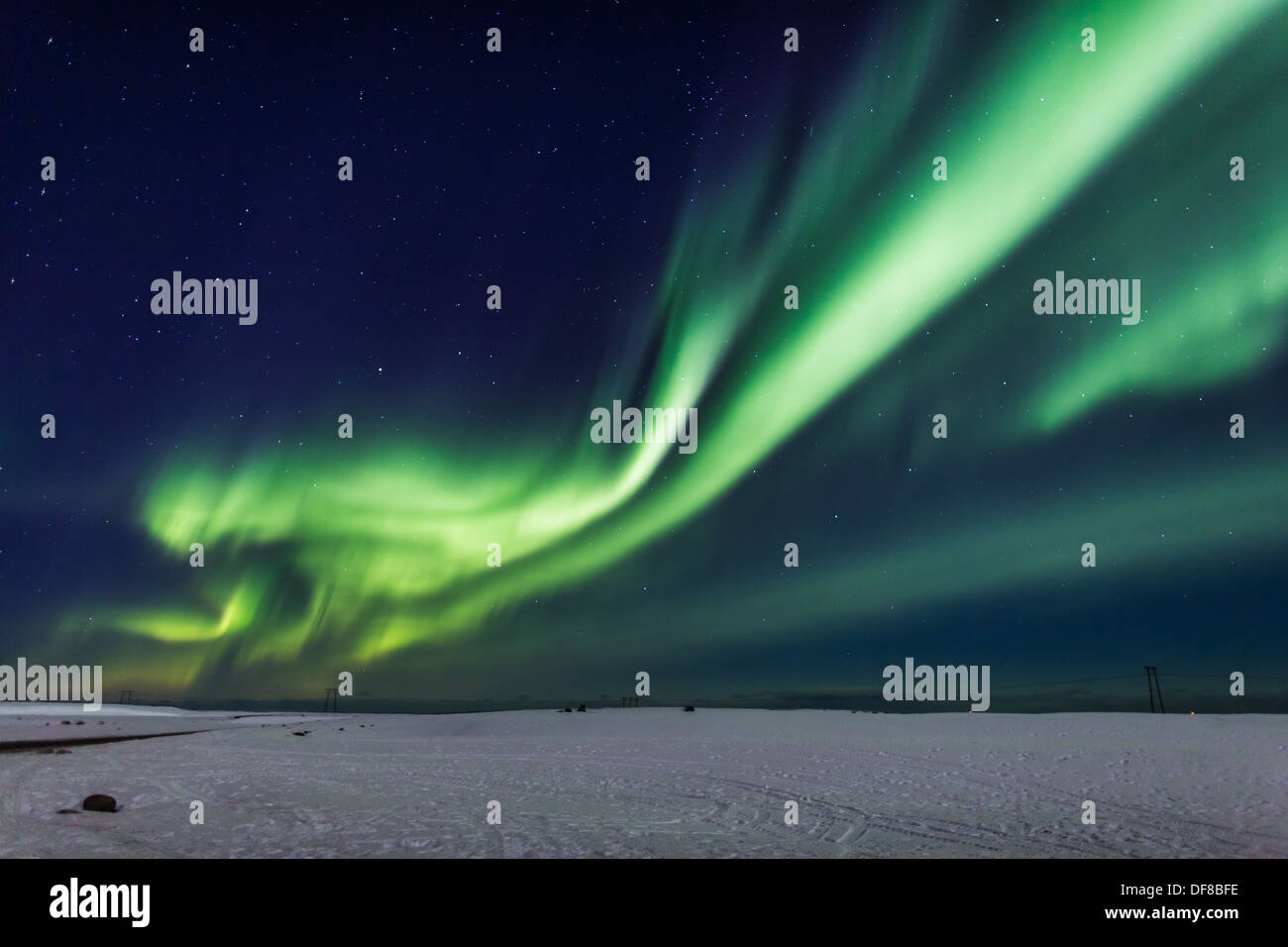 Aurora Borealis Nordlichter Island Stockfoto