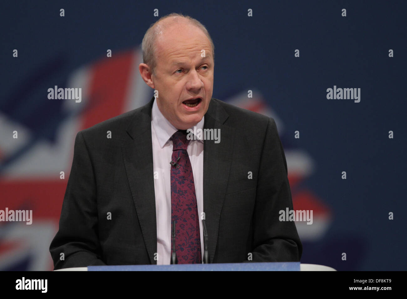 DAMIAN GREEN MP MINISTER für das HOME-OFFICE 30. September 2013 MANCHESTER Stadtzentrum von MANCHESTER ENGLAND Stockfoto