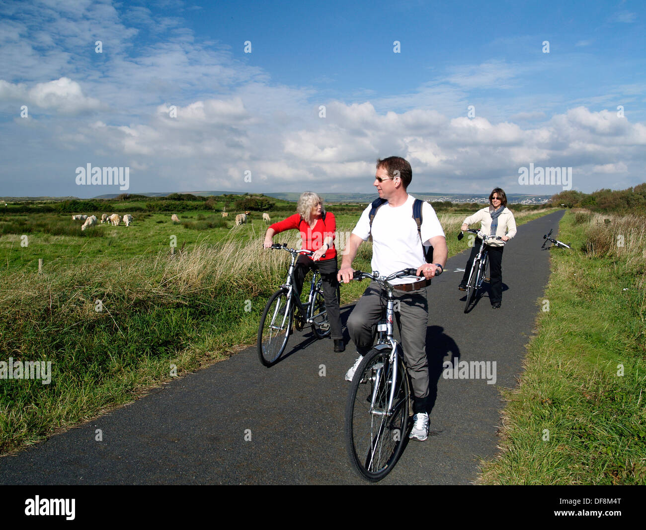 Freunde Radfahren Tarka Trail in Nord-Devon-Südwest-England Stockfoto