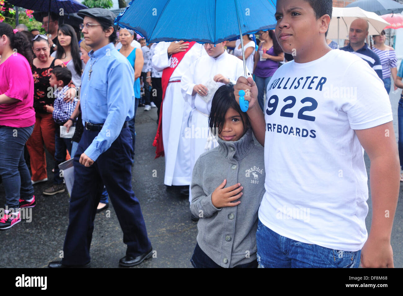 Via Crucis - Ostern in Buenos Aires Bezirk MEDELLIN - Abteilung von Antioquia. Kolumbien Stockfoto