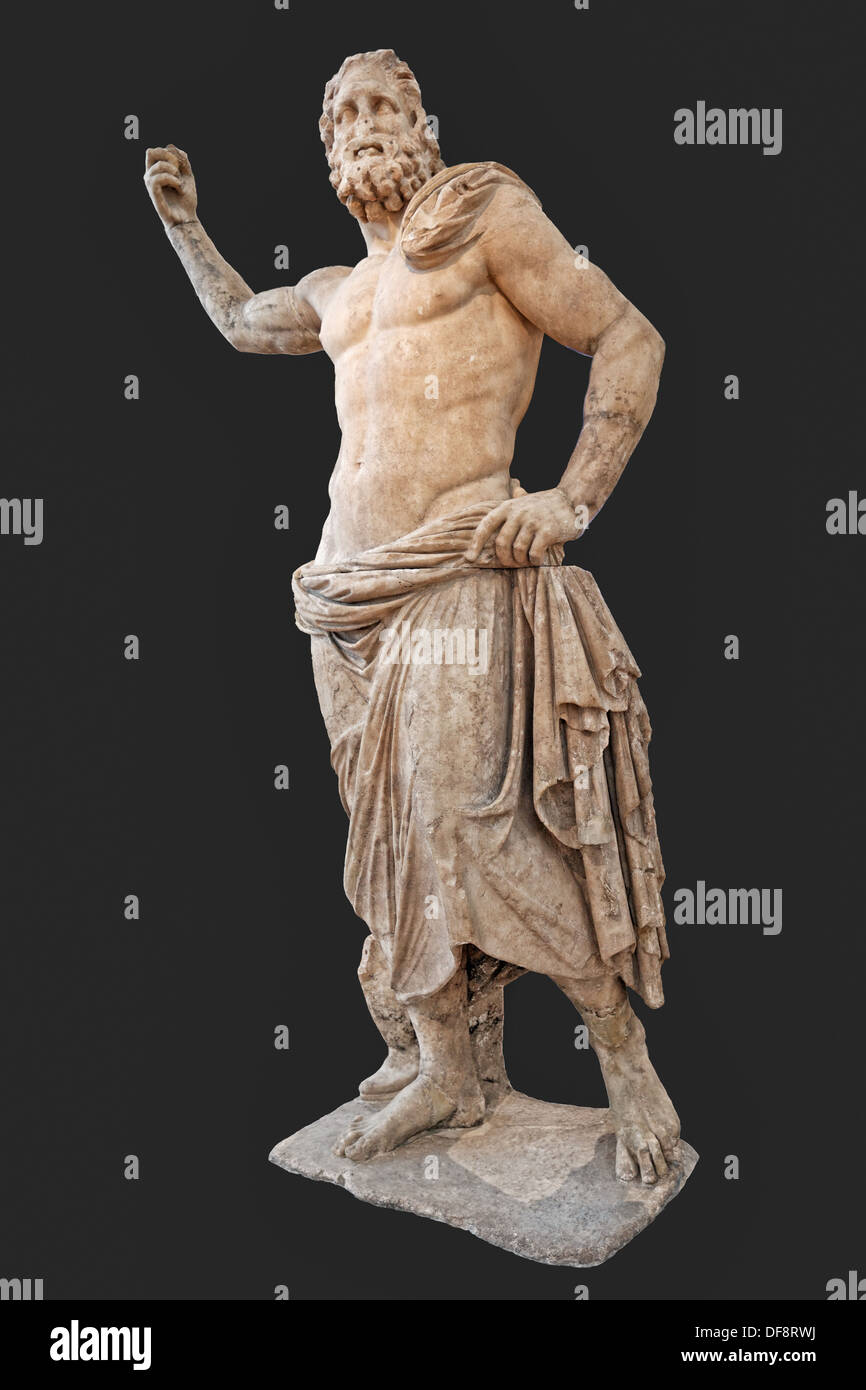 Marmorstatue des Poseidon (125-100 v. Chr.) im National Museum, Griechenland Stockfoto