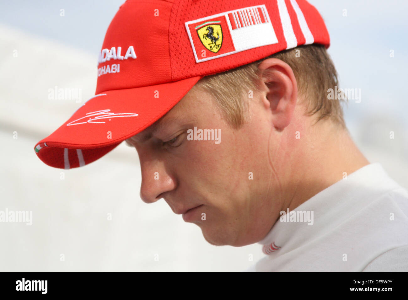 Formel-1-Fahrer Kimi Räikkönen aus Finnland bei der Formel 1 auf dem Hockenheimring in Deutschland am 8. Juli 2008 Stockfoto