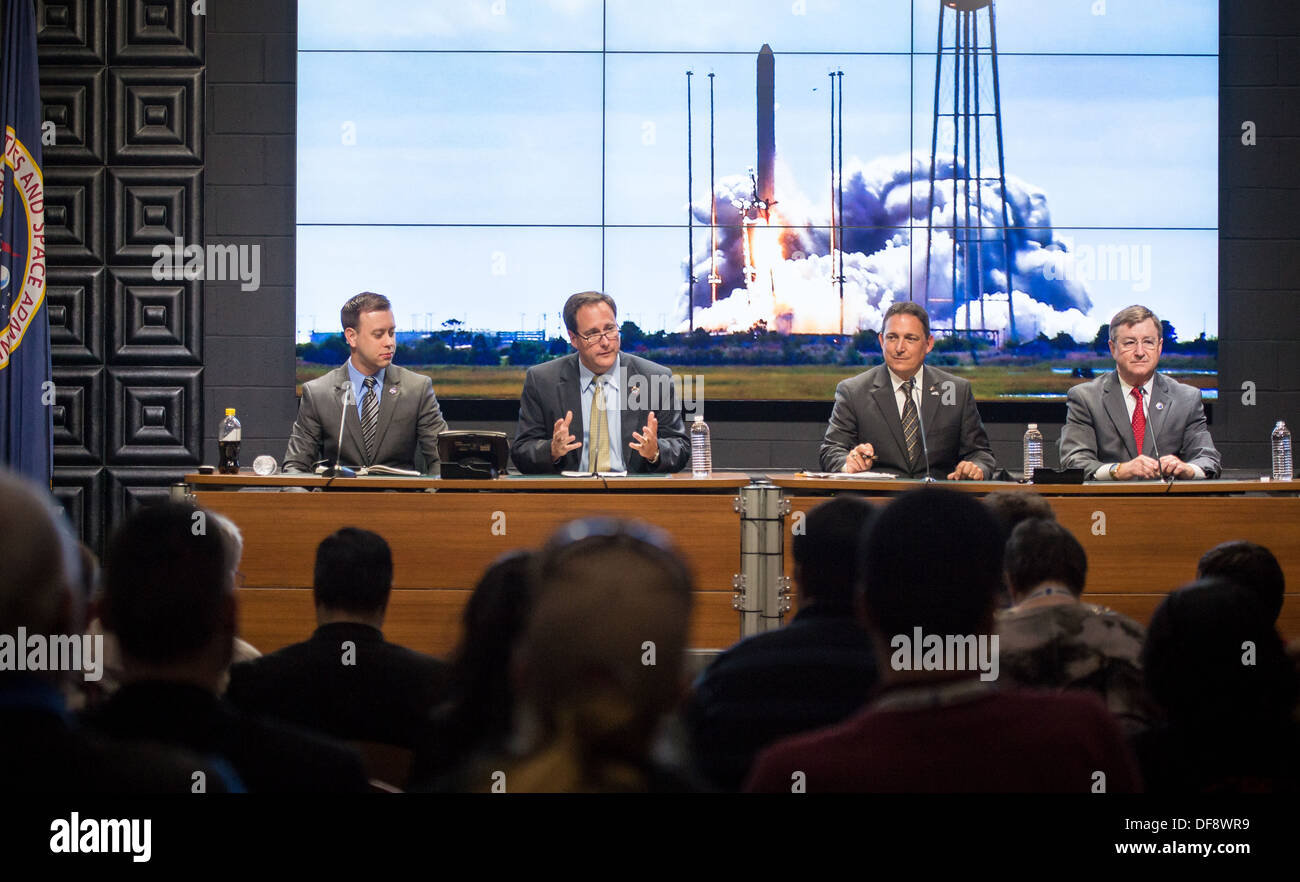 Antares-Post-Launch-Pressekonferenz Stockfoto