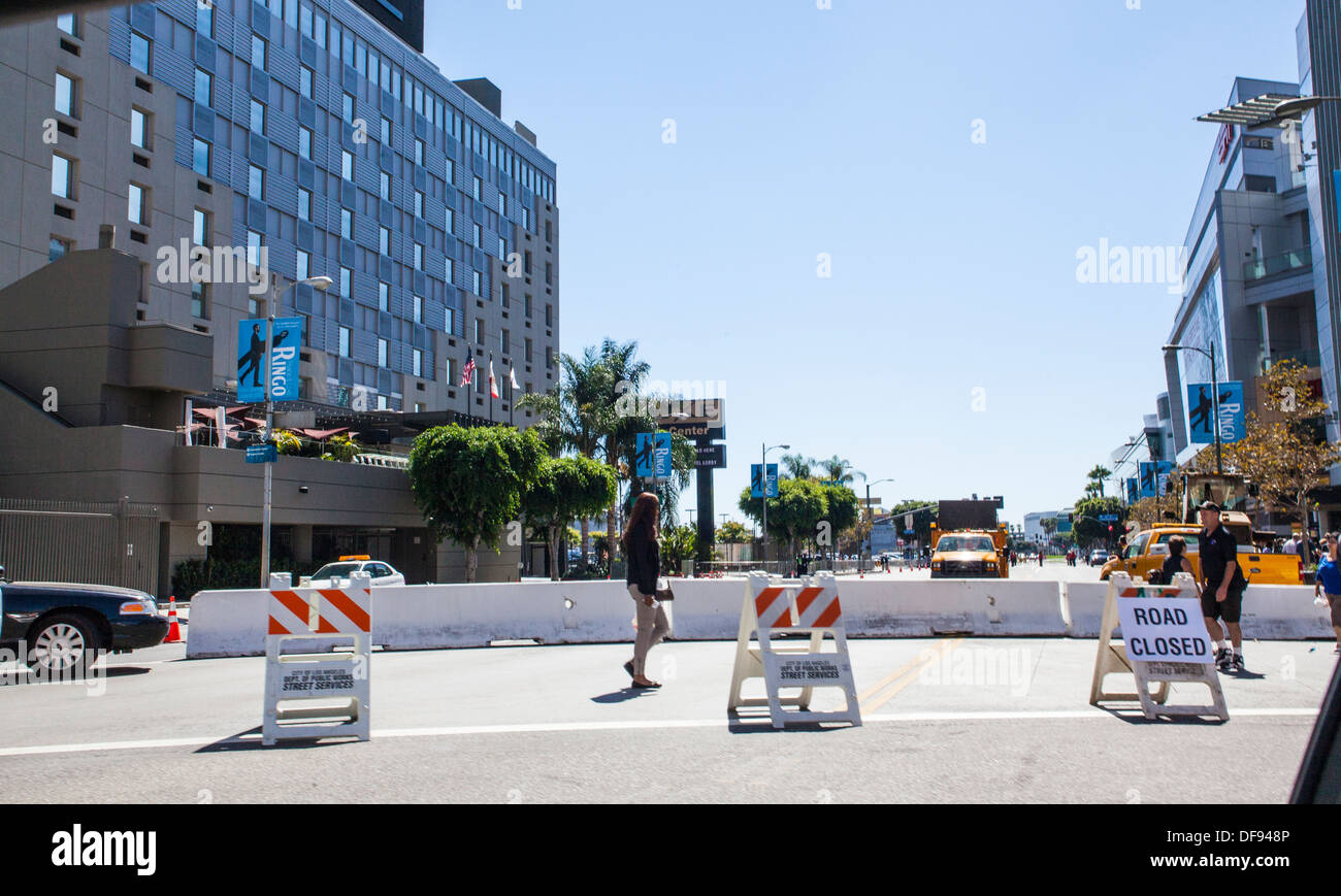 Straßensperrungen rund um LA Leben für die 2013 Emmy Awards in Los Angeles Kalifornien Stockfoto