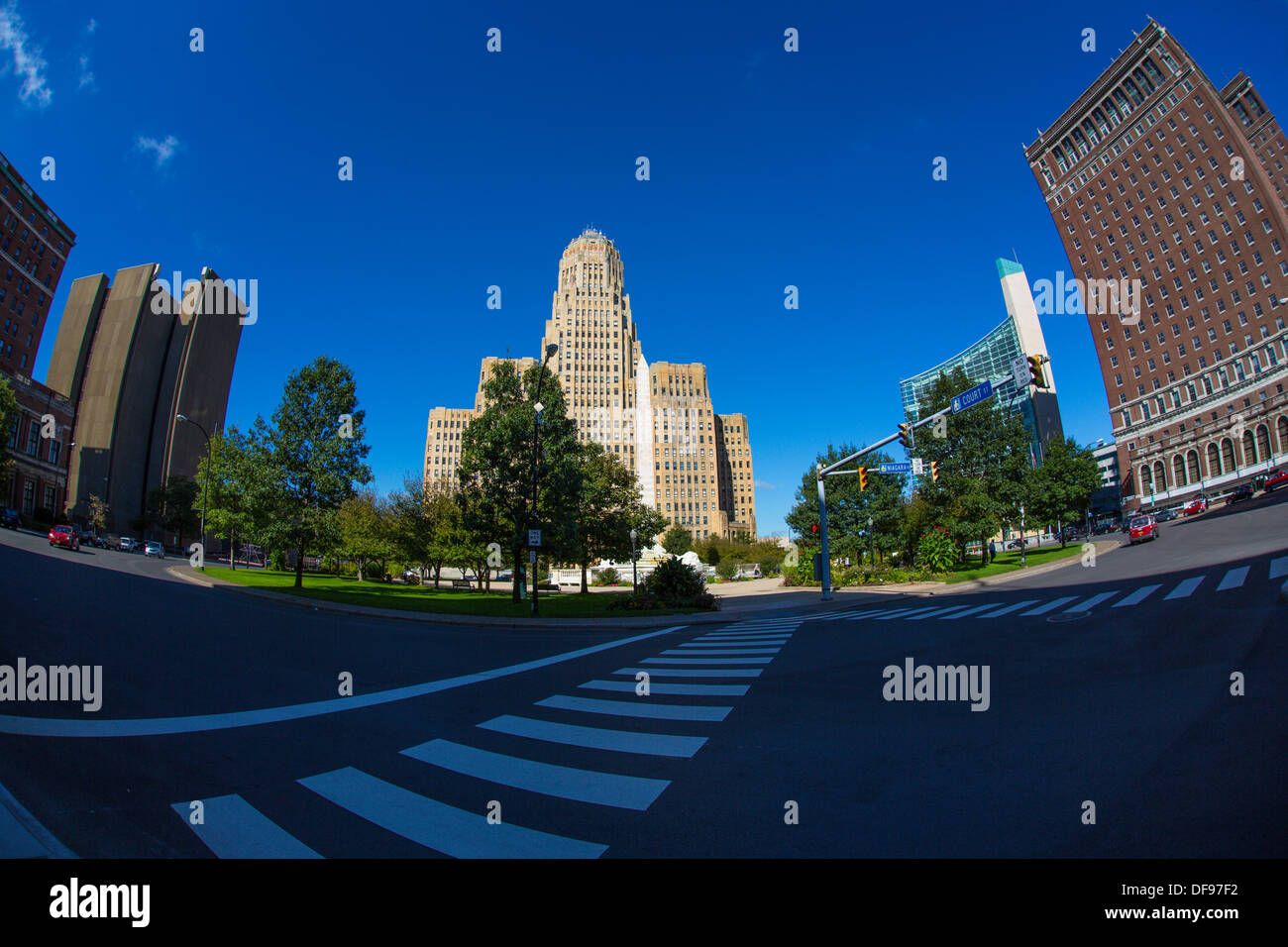 Art-Deco-Stil Rathaus Gebäude abgeschlossen im Jahr 1931 von Dietel, Wade & Jones auf Niagara Quadrat in Buffalo New York Stockfoto