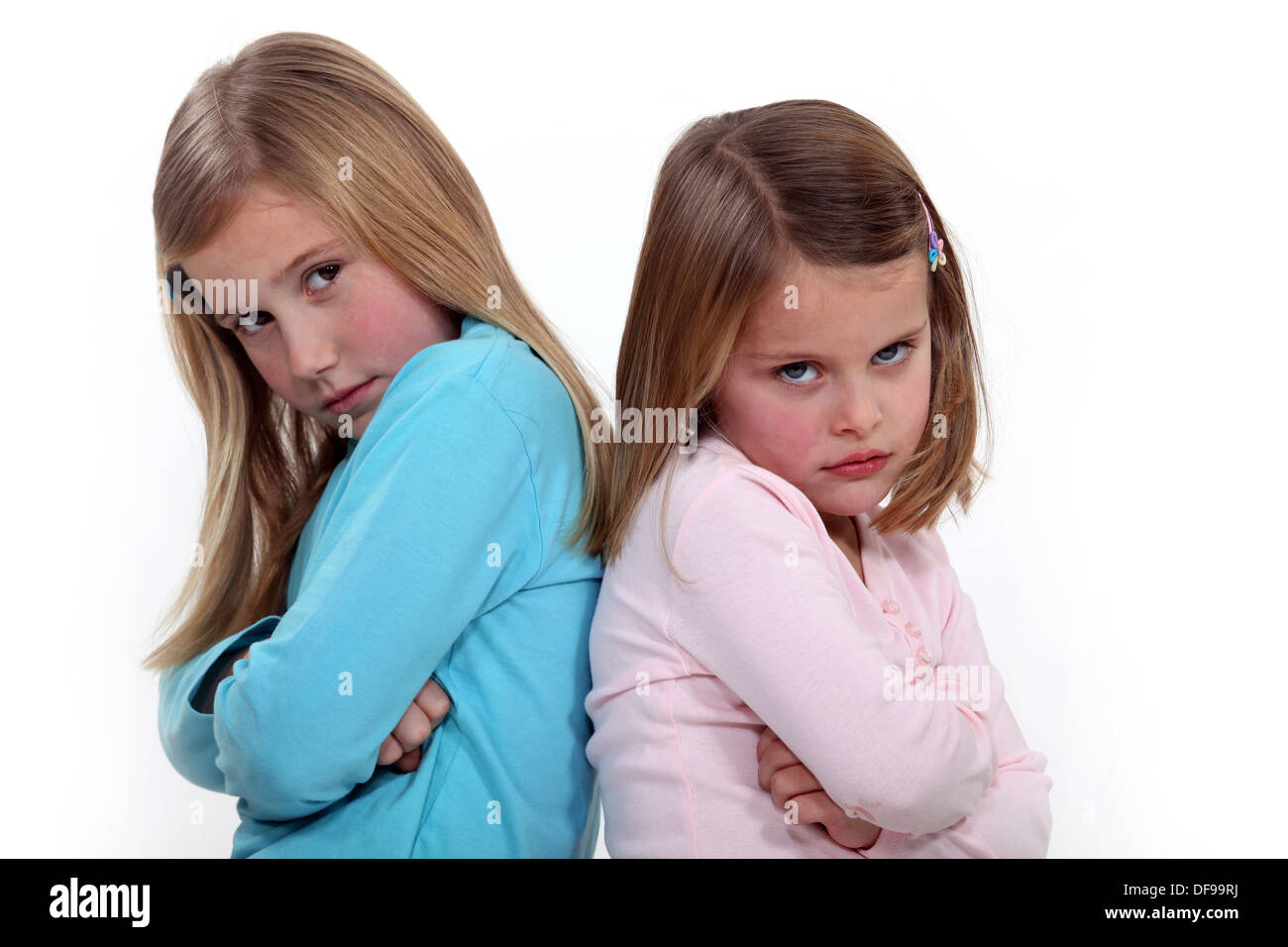 Zwei Schwestern streiten Stockfoto