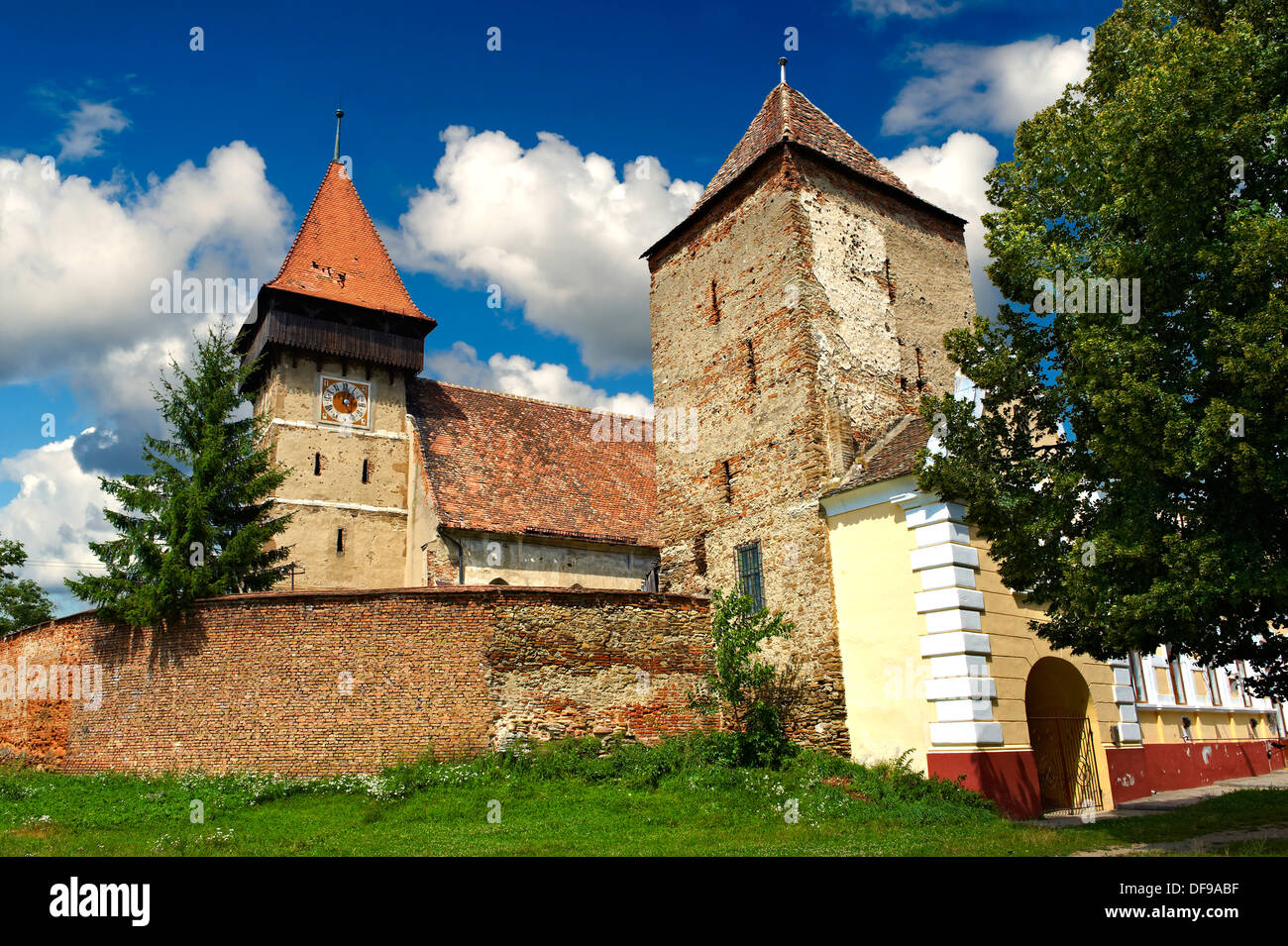 Die sächsischen befestigte Kirche Brateiu, Transsilvanien Stockfoto