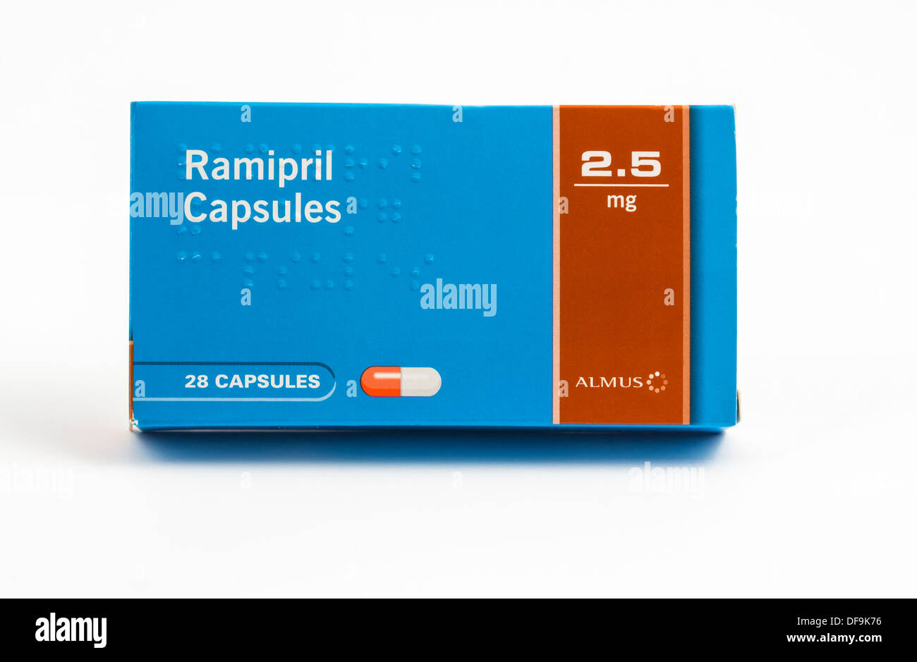 Ramipril "Kapseln" Paket, ein Medikament, das häufig zur Behandlung von Bluthochdruck verwendet. Stockfoto