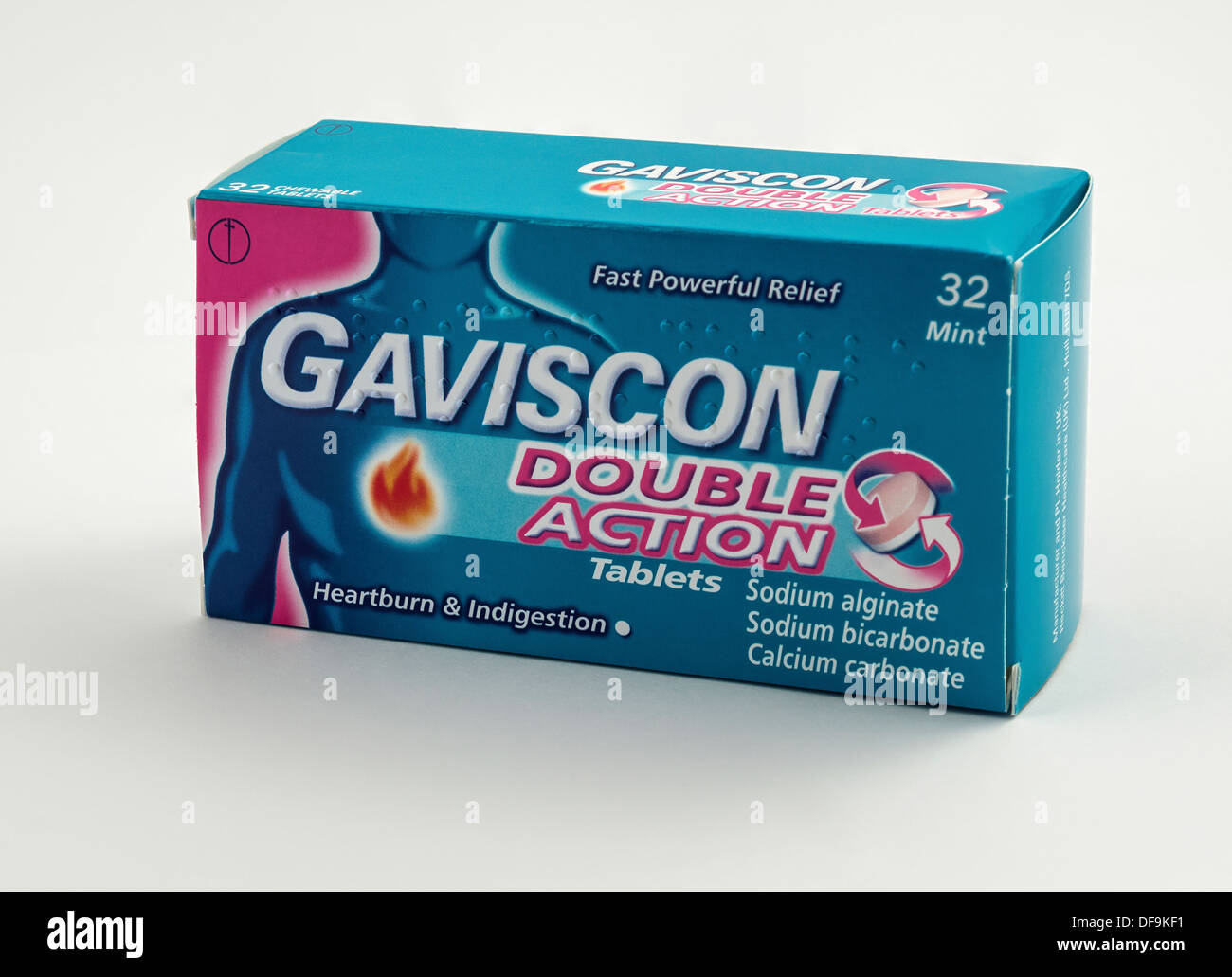 Gaviscon-Tabletten. Ein nicht-verschreibungspflichtige Medikament für Sodbrennen und Verdauungsstörungen. Stockfoto