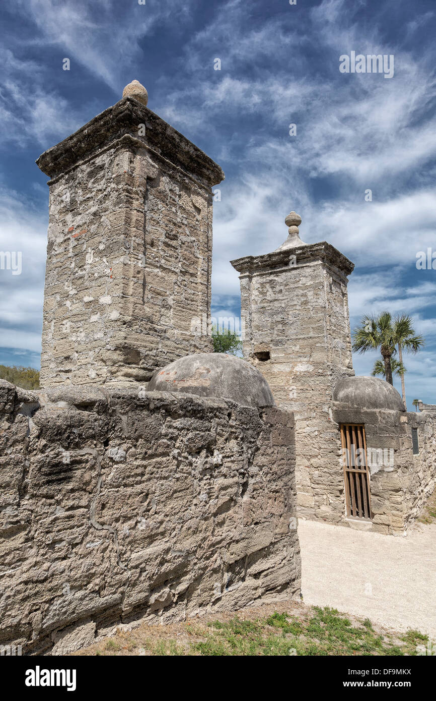 Die alten Stadttore in St. Augustine, Florida, USA Stockfoto