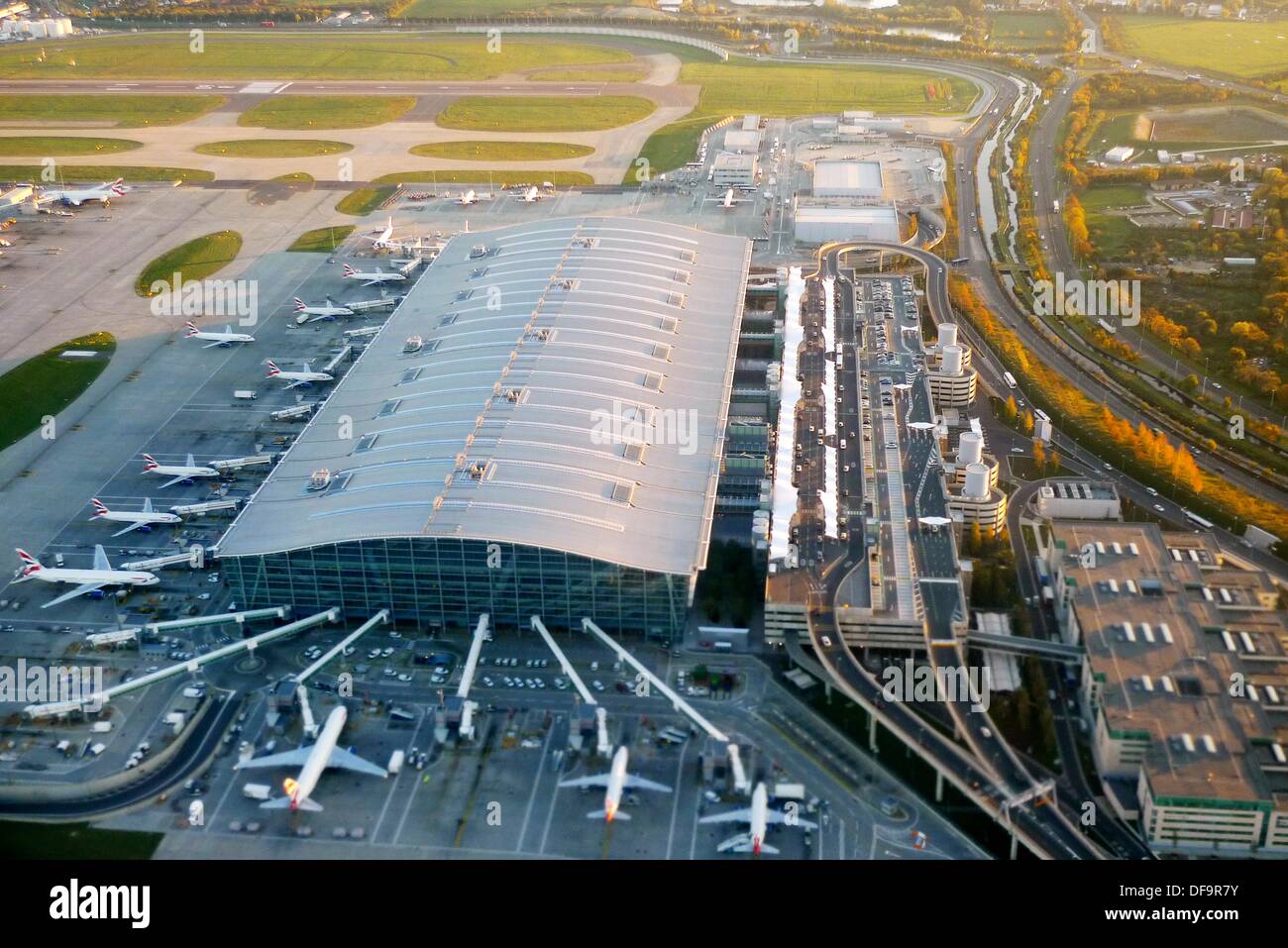 Heathrow Flughafen Luftaufnahme, London, UK, England Stockfotografie Alamy