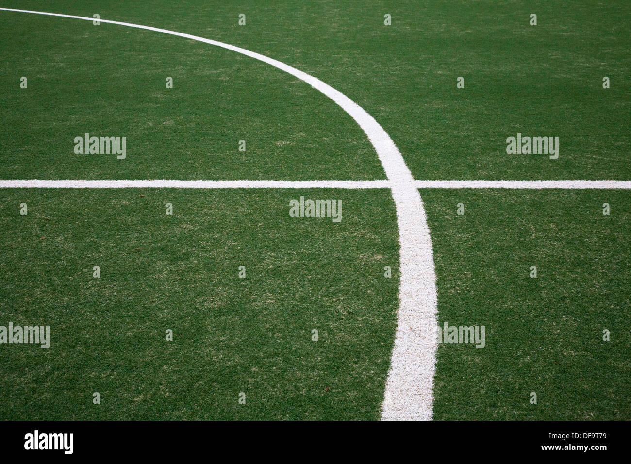 Linien auf dem Fußballplatz Stockfoto