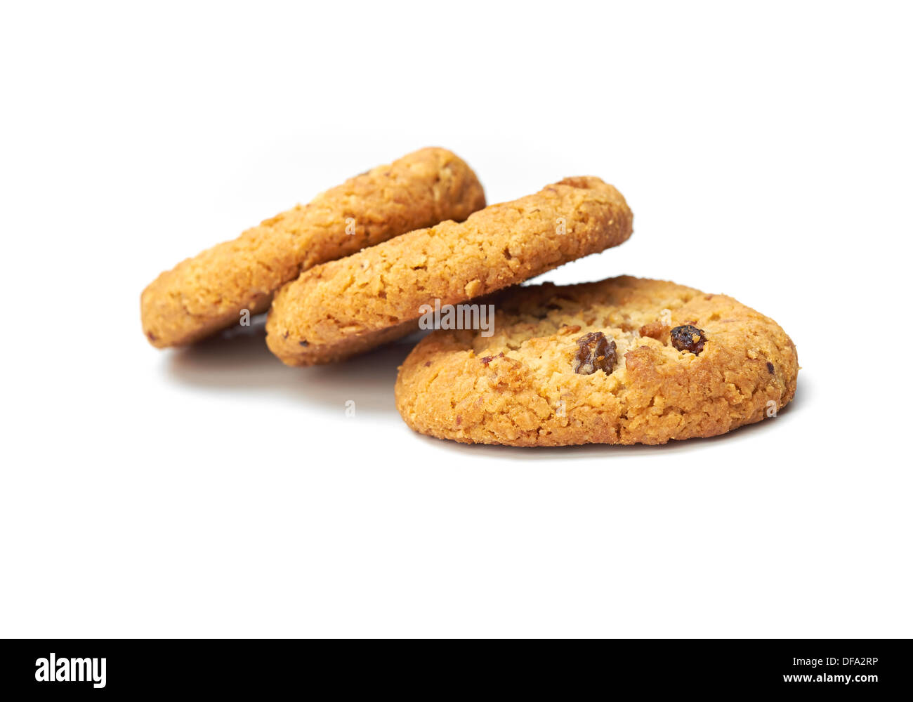 Ein Haufen von gemischten Cookies auf weißem Hintergrund Stockfoto