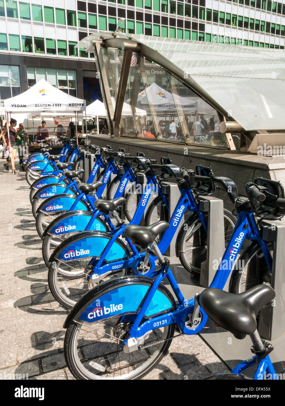 Citibike Docking-Station für New York City Bike Anteil, USA Stockfoto