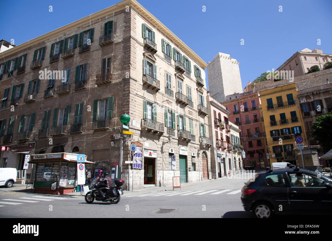 Piazza Yenne in Cagliari auf Sardinien Stockfoto