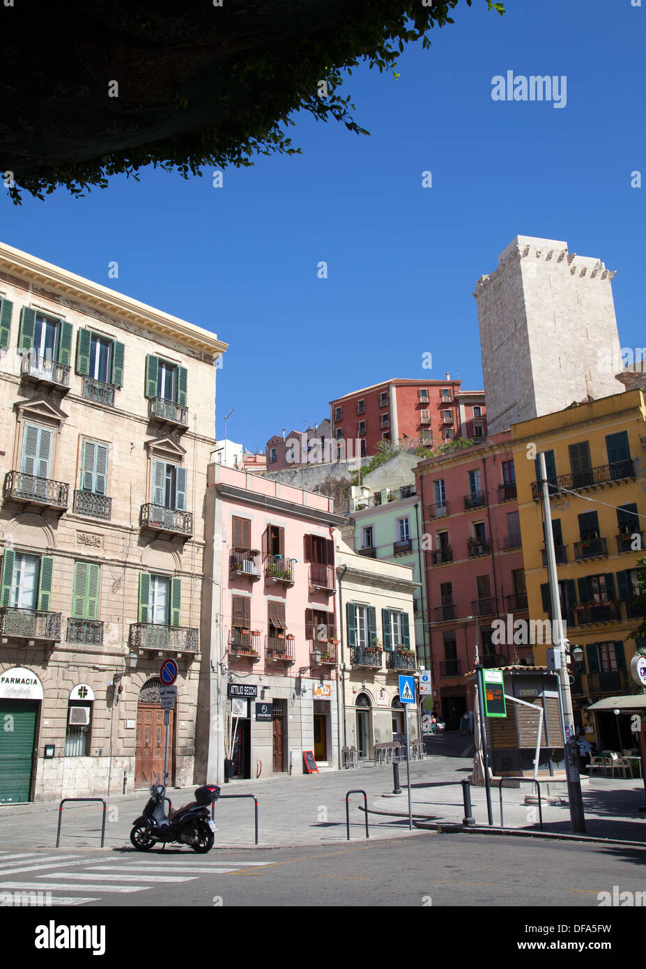 Piazza Yenne in Cagliari auf Sardinien Stockfoto