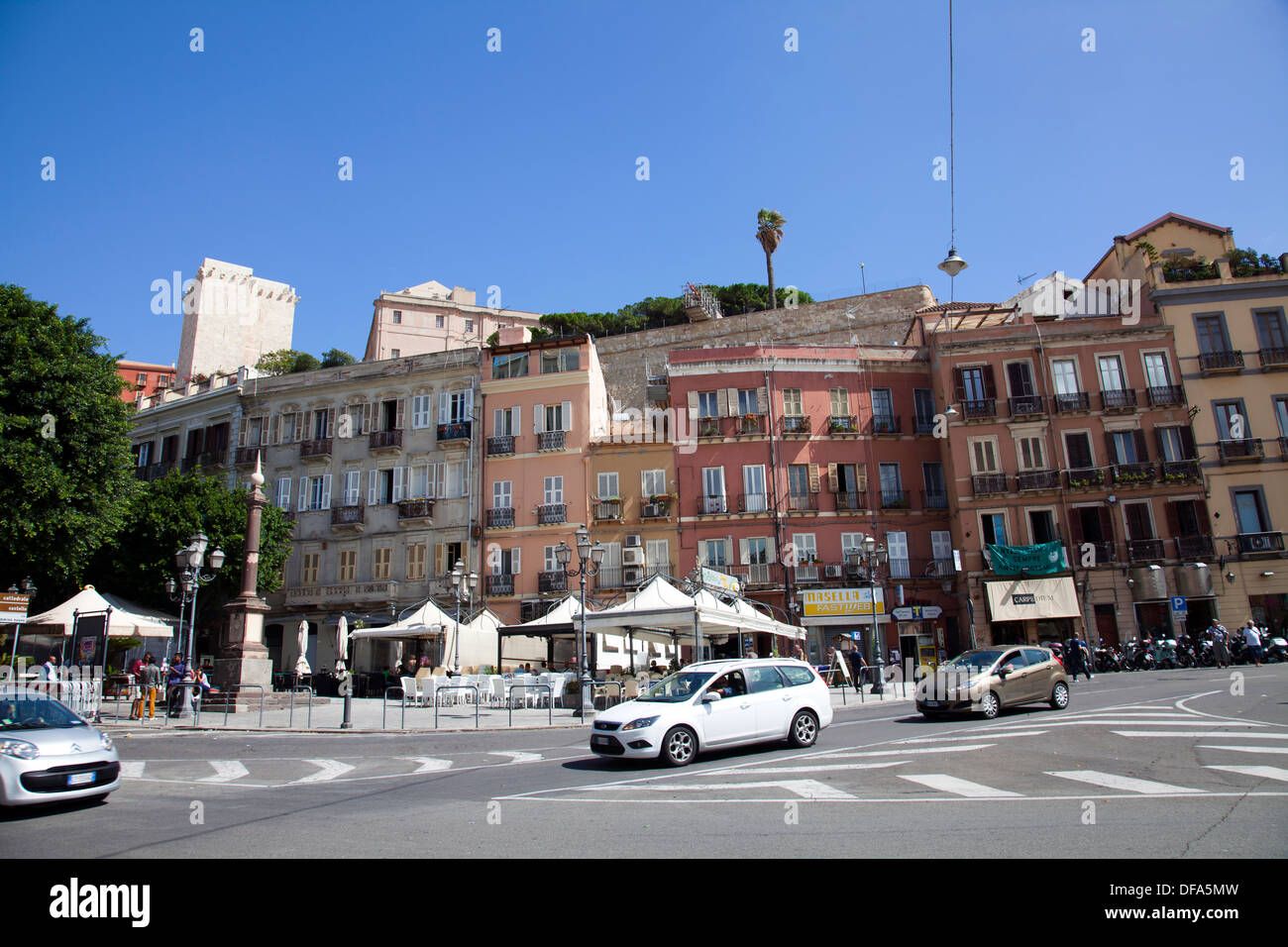 Piazza Yenne in Cagliari auf Sardinien Stockfoto