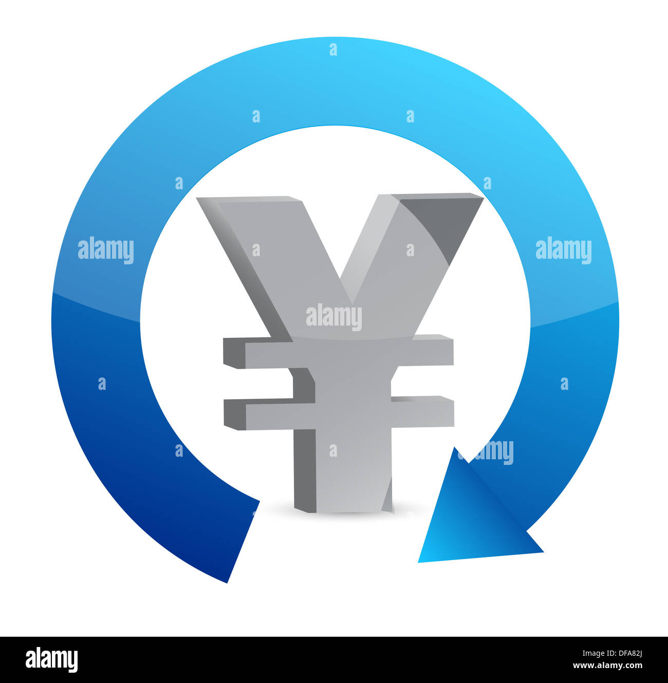 Yen Währung Zyklus Konzeption illustration Stockfoto
