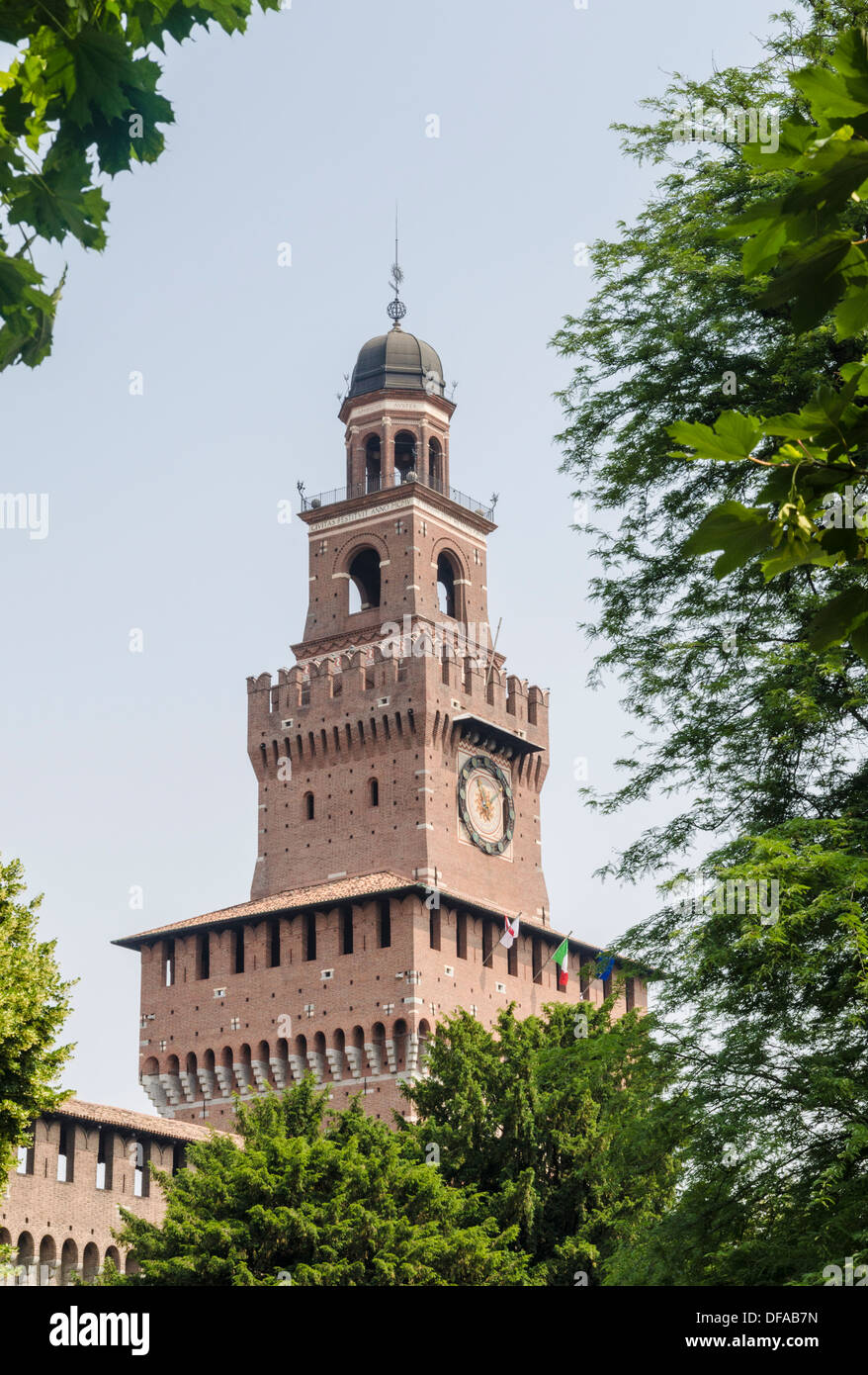 Torre del Filarete am Castello Sforzesco, Piazza Castello, Mailand, Italien Stockfoto Torre del Filarete am Castello Sforzesco, Piazza Castello, Mailand, Italien Stockfoto