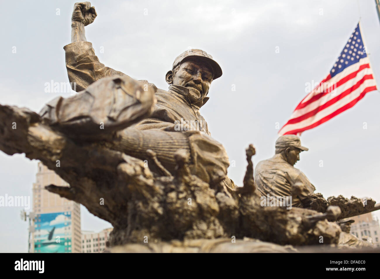 Eine Statue von Detroit Tigers Sterne Ty Cobb Stockfoto