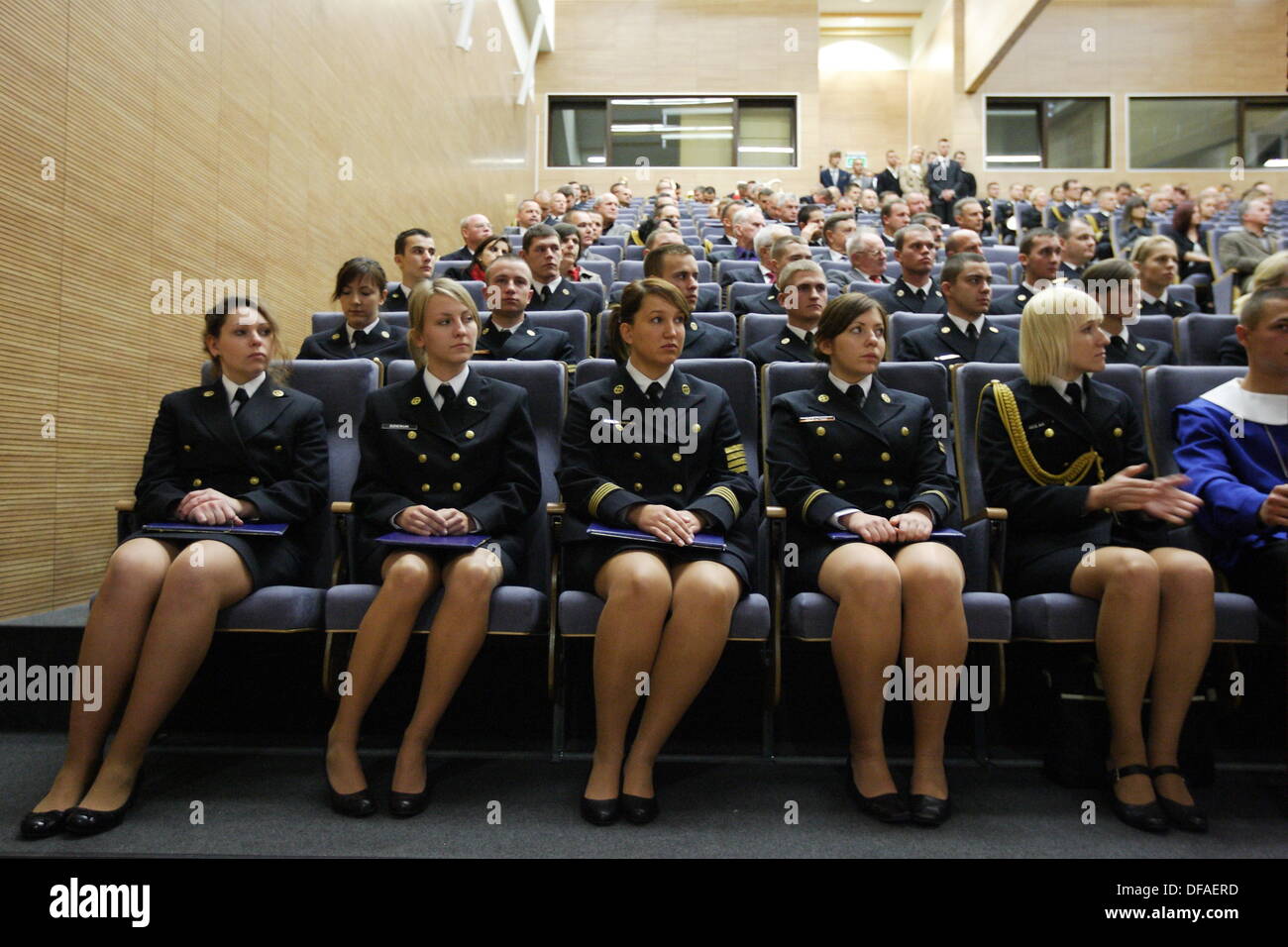 Gdynia, Polen 1. Oktober 2013 Eröffnung des akademischen Jahres 2013/2014 die polnischen Marineakademie in Gdynia. Rektor Commander Konteradmiral Czeslaw Dyrcz nimmt Teil an der Zeremonie Gutschrift: Michal Fludra/Alamy Live News Stockfoto