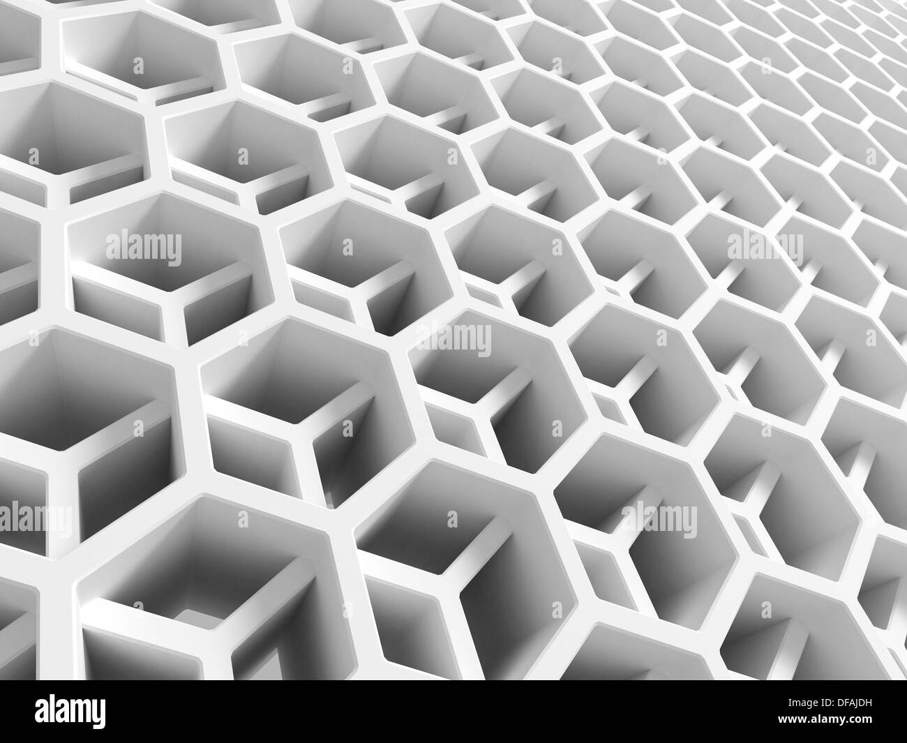 Abstrakt weiß Doppel Wabenstruktur. 3D Illustration, Hintergrundtextur Stockfoto