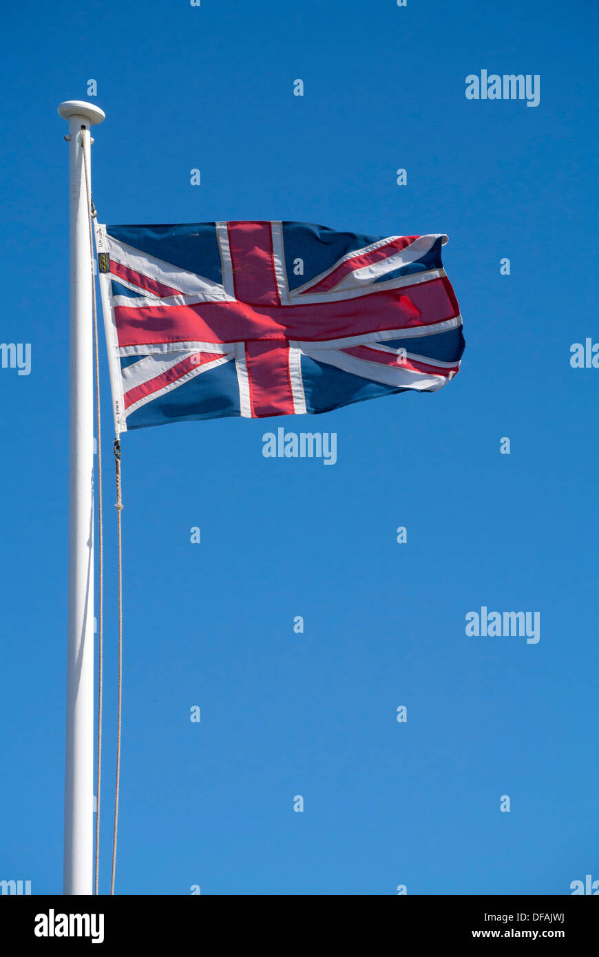 Nationalflagge des Vereinigten Königreichs Großbritannien und Nordirland. Stockfoto