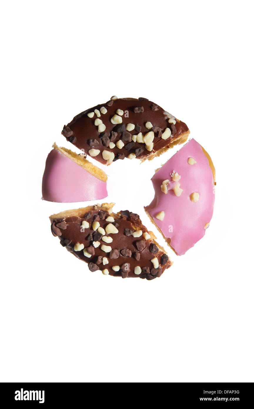 Geteilte Geeiste donut Stockfoto