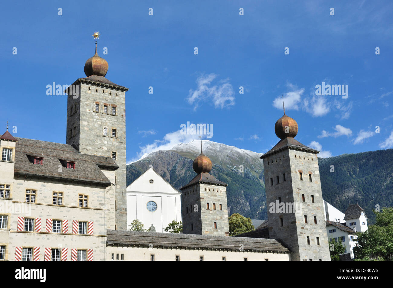 Stockalperschlosses, Brig, Wallis, Schweiz Stockfoto